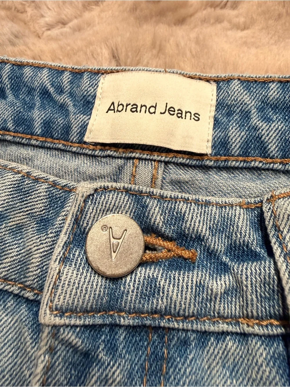 Abrand A 95 Mid Baggy Light Wash Distressed Wide Leg Denim Pants Womens Size 25